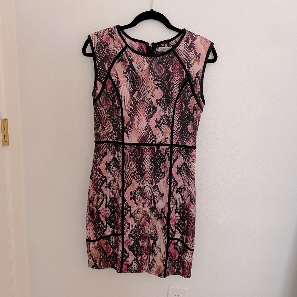 Jennifer Lopez Pink Leopard Print Dress